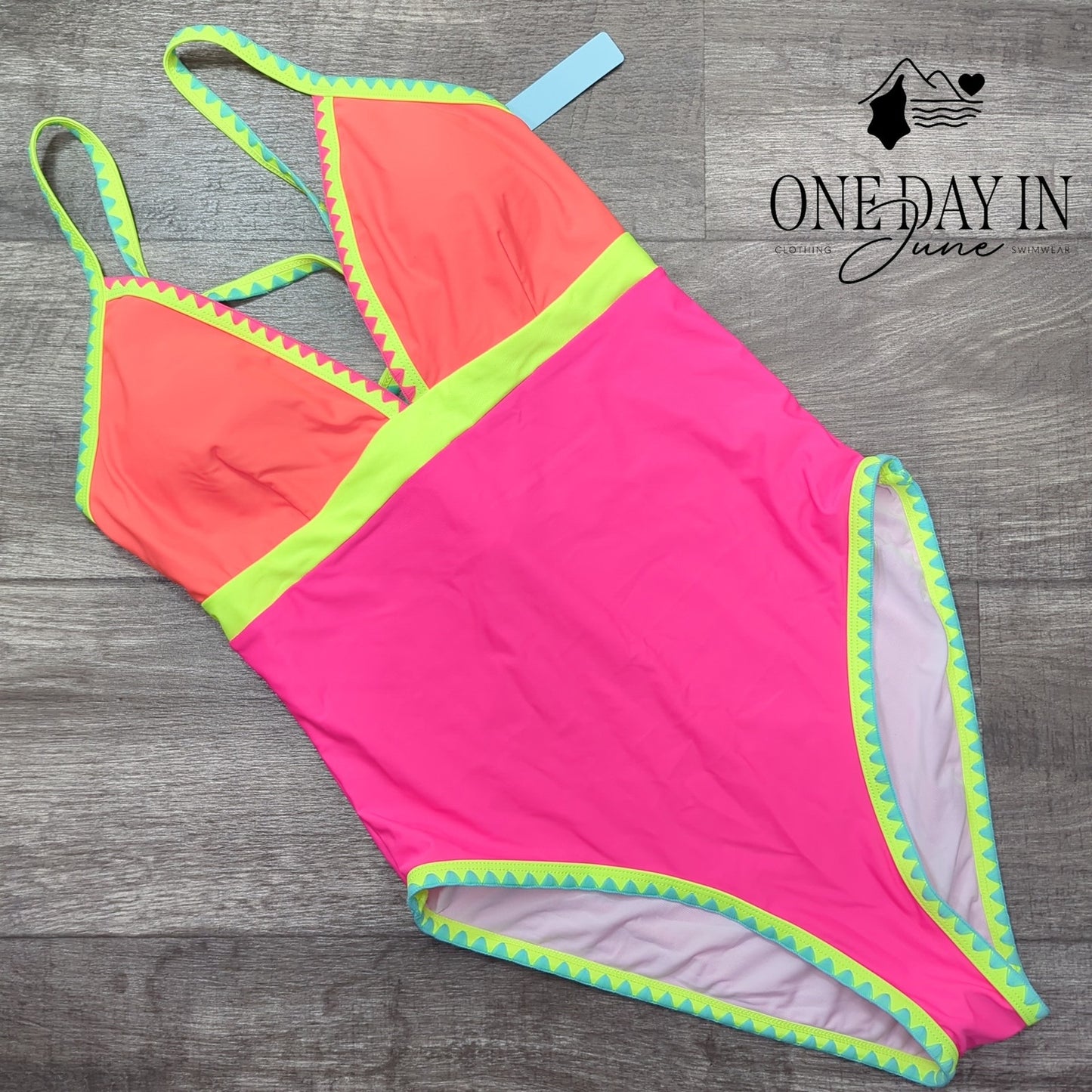 Popvil Colorblock One Piece Swimsuit Size L