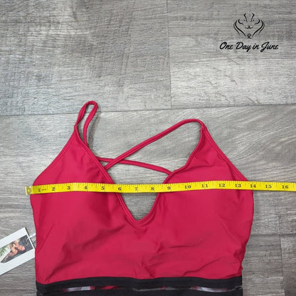 Cillet V Neck Mesh One Piece Swimsuit Size L