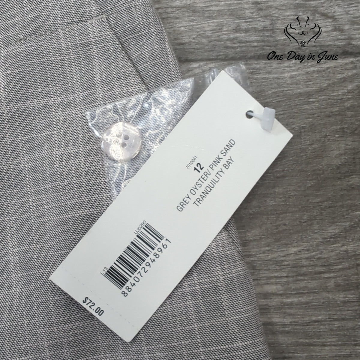 Madison Studio Dress Pants Gray Oyster Pink Straight Leg NWT Size 12