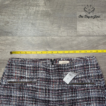 Loft Tweed Textured Mini Skirt Multicolor Zip Pockets NWT Size 8