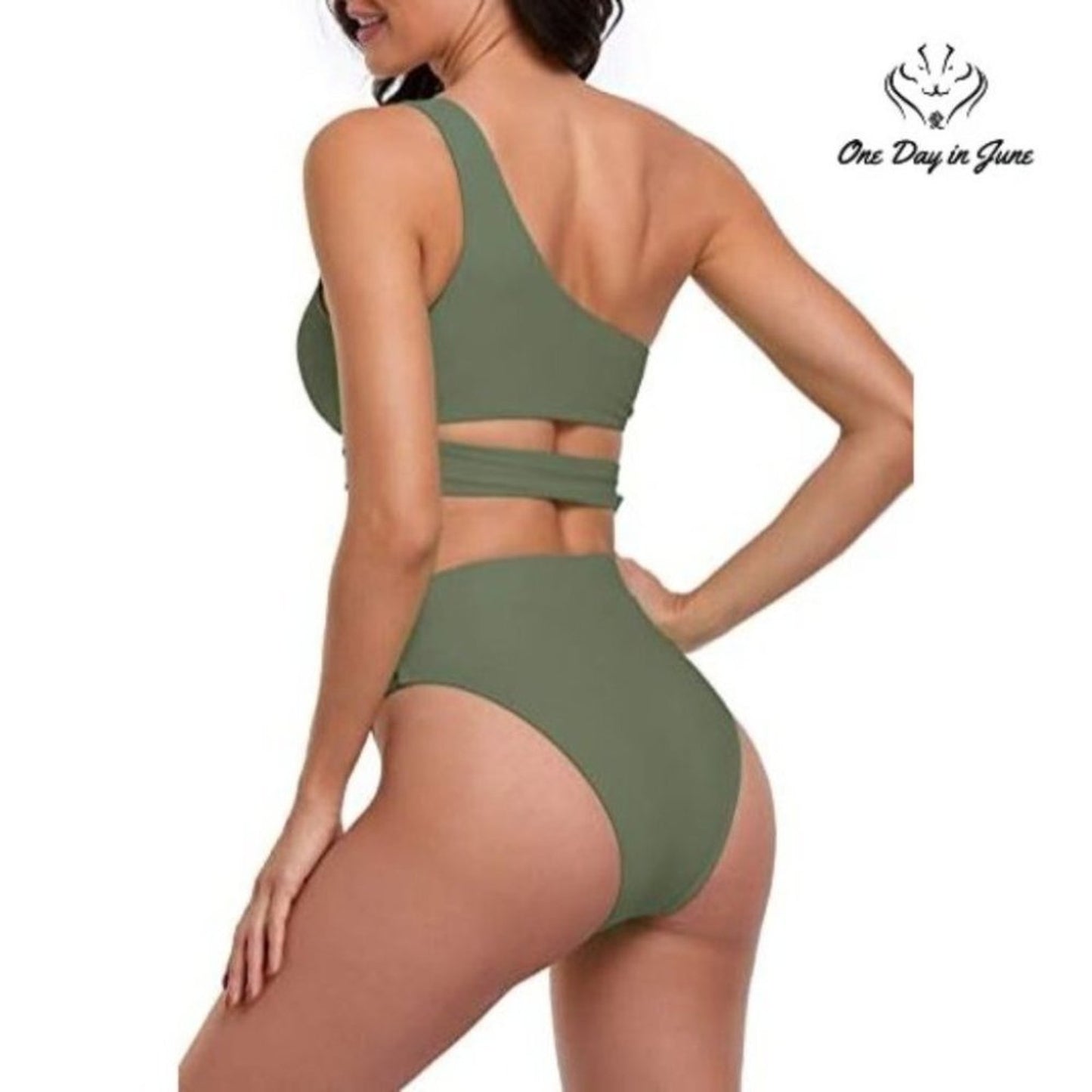 Byoauo One Shoulder Wrap Bikini Swimsuit Size M