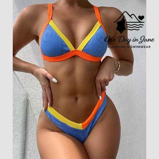 Charmleaks Textured Cheeky Bikini Swimsuit Size S