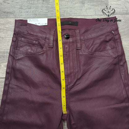 Joe's Jeans The Charlie High Rise Skinny Ankle Coated Burgundy NWT Size 24 (0)