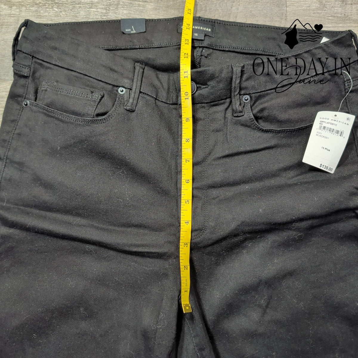 Good American Good Petite Flare Jeans Black NWT Size 15