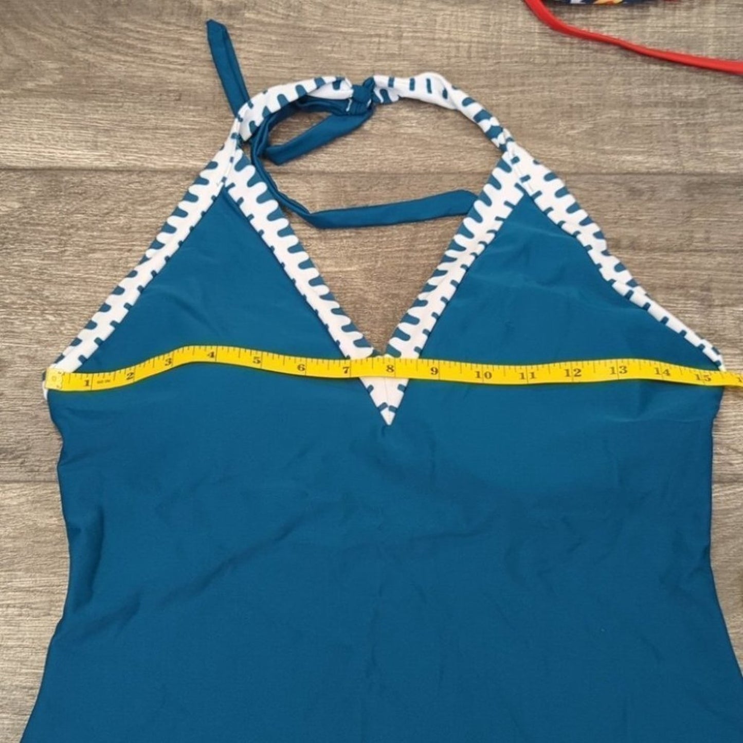 Tempt Me Vintage Deep V Neck Halter Backless Monokini Size L