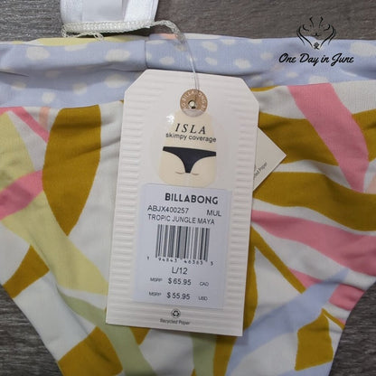 Billabong Tropic Jungle Maya Bikini Bottom Floral Skimpy Reversible NWT Size L