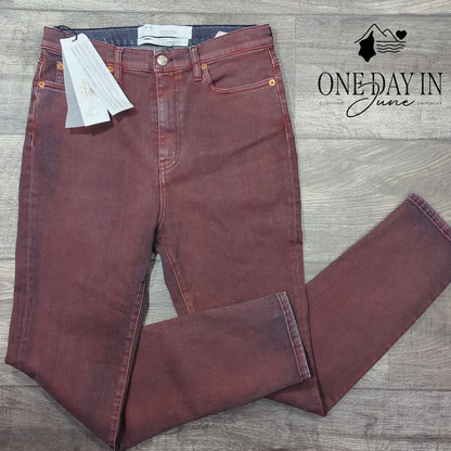 IRO Sehen High Rise Skinny Jeans Poppy Red Experience NWT $425 Size 10 (30)