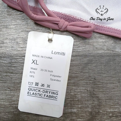 Lomitti Tie Side Tie Back Bikini Swimsuit Size XL