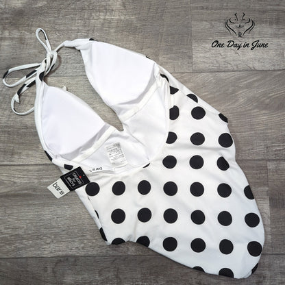Bar III This And Dot Polka Dot Plunging One Piece Swimsuit NWT Size XL
