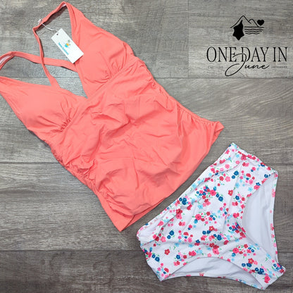 Beachsissi Floral Tankini Swimsuit Size S