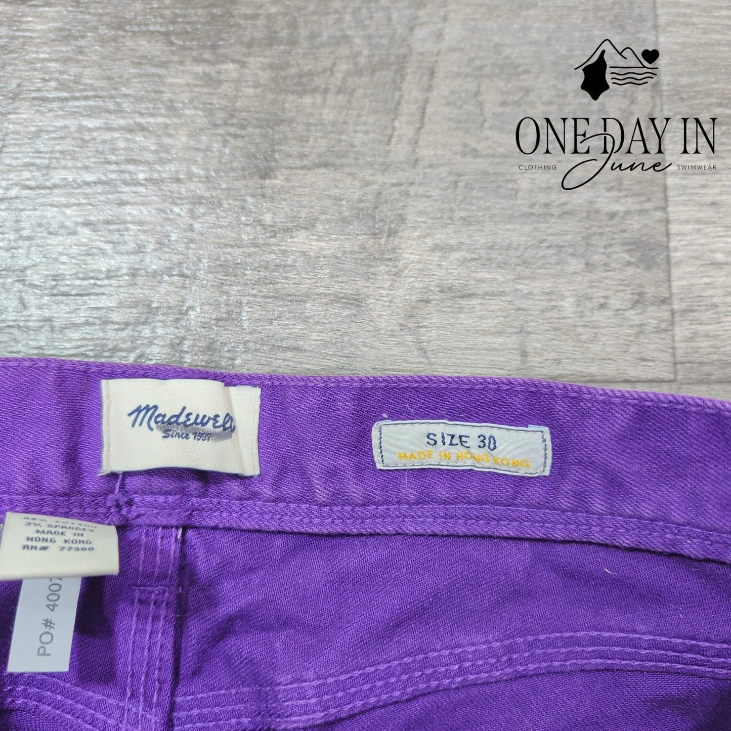 Madewell Skinny Ankle Zip Jeans Purple Stretch Denim NWT Size 10