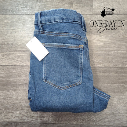 Good American Good Legs Crop Distressed Skinny Jeans Indigo NWT Size 12