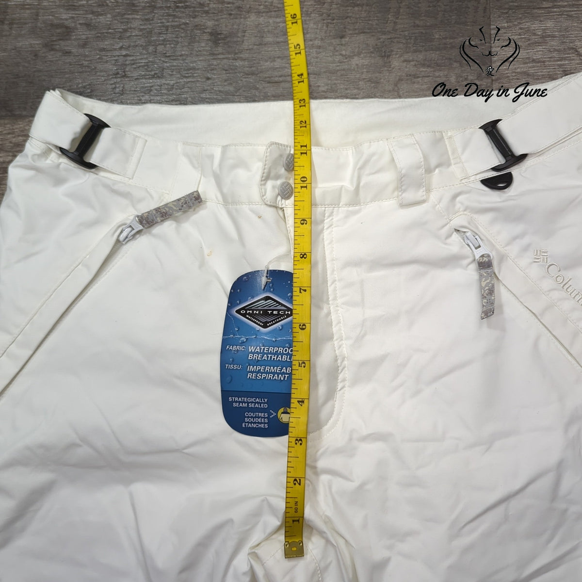 Columbia Powder Twist Ski Snow Pants White Omni-Tech Waterproof NWT Size L