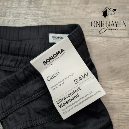 Sonoma Plus Size Pull On Utility Capri Pants Size 24W