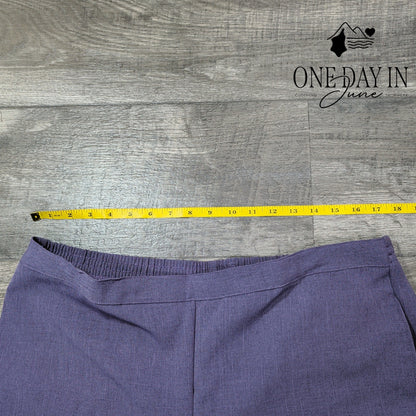 Alfred Dunner Classic Fit Pull On Pants Plum Purple Straight Leg NWT Size 14