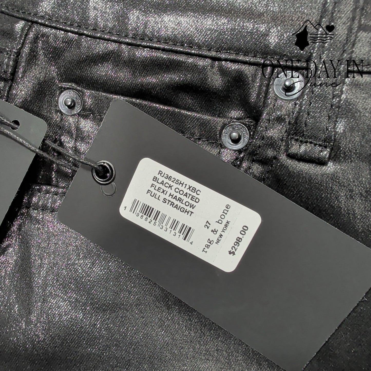 Rag & Bone The Harlow Mid Rise Straight Coated Denim Jeans Size 4 (27)