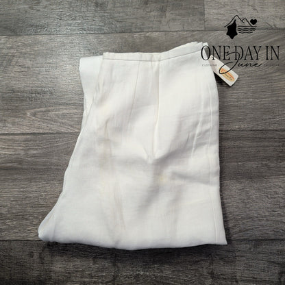 Talbots Irish Linen Women's White Straight Leg Dress Pants NWT Size 8