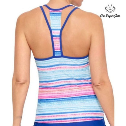 Splashletics Striped Tankini Top Size M