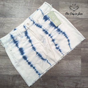 &Denim Divided &Denim Tie Dye Denim Cutoff Shorts Blue White NWT Size S