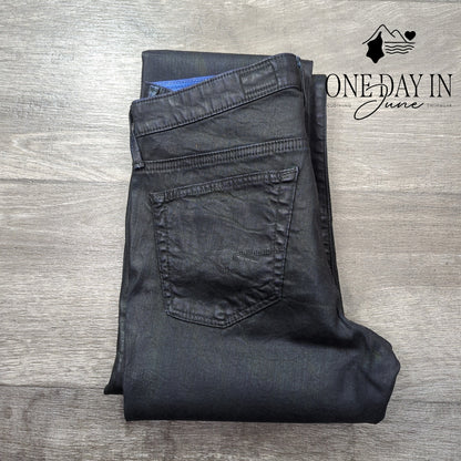 AG Adriano Goldschmied Coated Denim Straight Leg Jeans Size 27 (4)