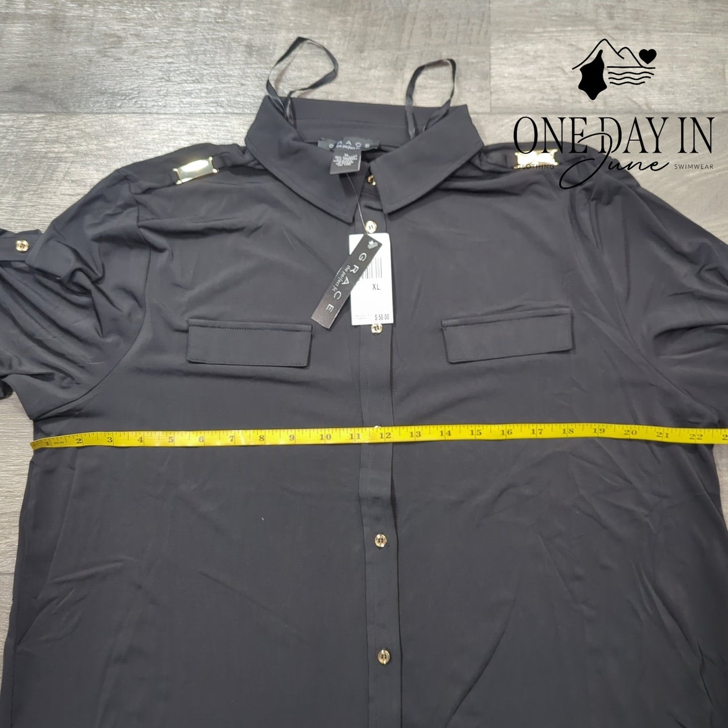 Grace Half Sleeve Button Front Blouse Size XL