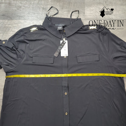 Grace Half Sleeve Button Front Blouse Size XL