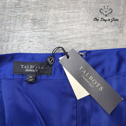 Talbots Satin Maxi Skirt Cobalt Royal Blue Long Formal NWT Size 10