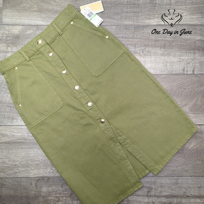 Michael Kors Denim Midi Skirt Size 8