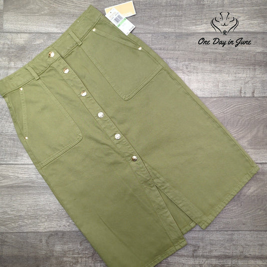 Michael Kors Denim Midi Skirt Size 8