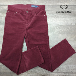 Vineyard Vines Straight Leg Corduroy Pants Burgundy Red Size 18