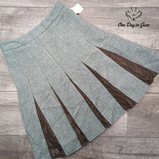 Worthington A Line Silver Sage Tweed Skirt Size 6