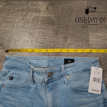 AG Adriano Goldschmied The Farrah Skinny Crop Light Raw Hem NWT $215 Size 4
