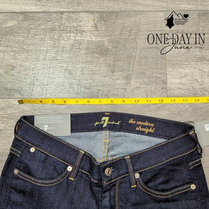 7 For All Mankind The Modern Straight Leg Jeans Dark Wash NWT Size 8 (29)