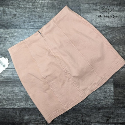 Altar'd State Mini Skirt Blush Pink Peach Paneled Back Zip NWT Size L