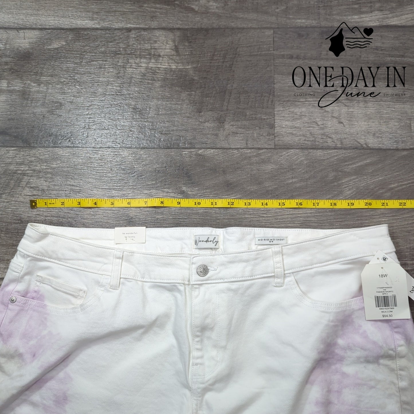 Wonderly Plus Size Mid Rise Midi Denim Shorts Size 18W
