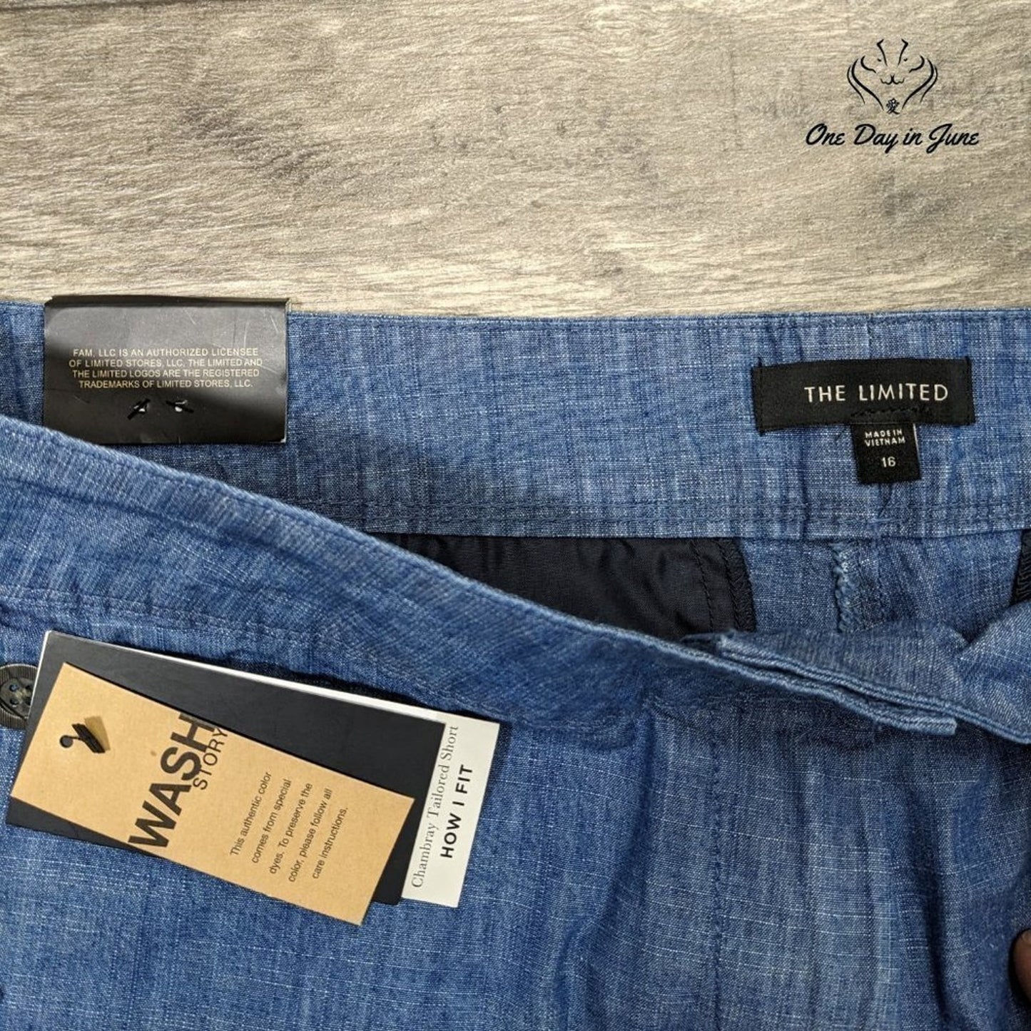 The Limited Chambray Tailored Shorts Size 16