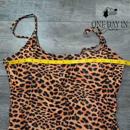 Aleumdr Leopard One Piece Swimsuit Size XL