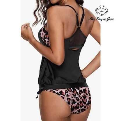 Dokotoo Tie Side Blouson Tankini Swimsuit Size M