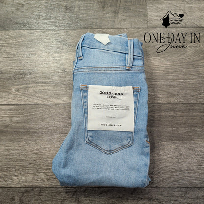 Good American Good Legs Low Crop Distressed Skinny Jeans NWT Size 0 (25)