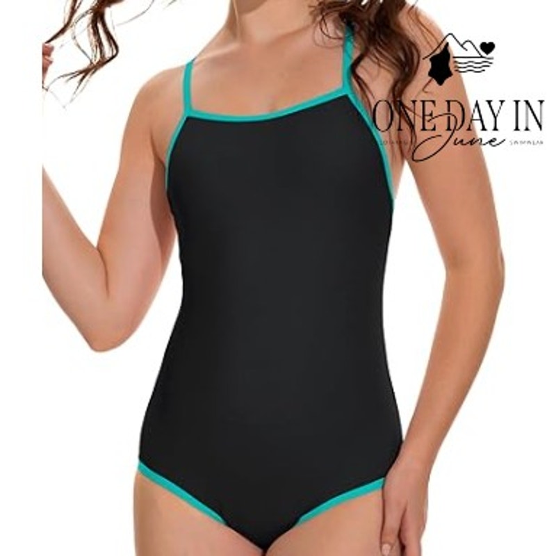 Beautkini Cross Back Sport One Piece Swimsuit Size M