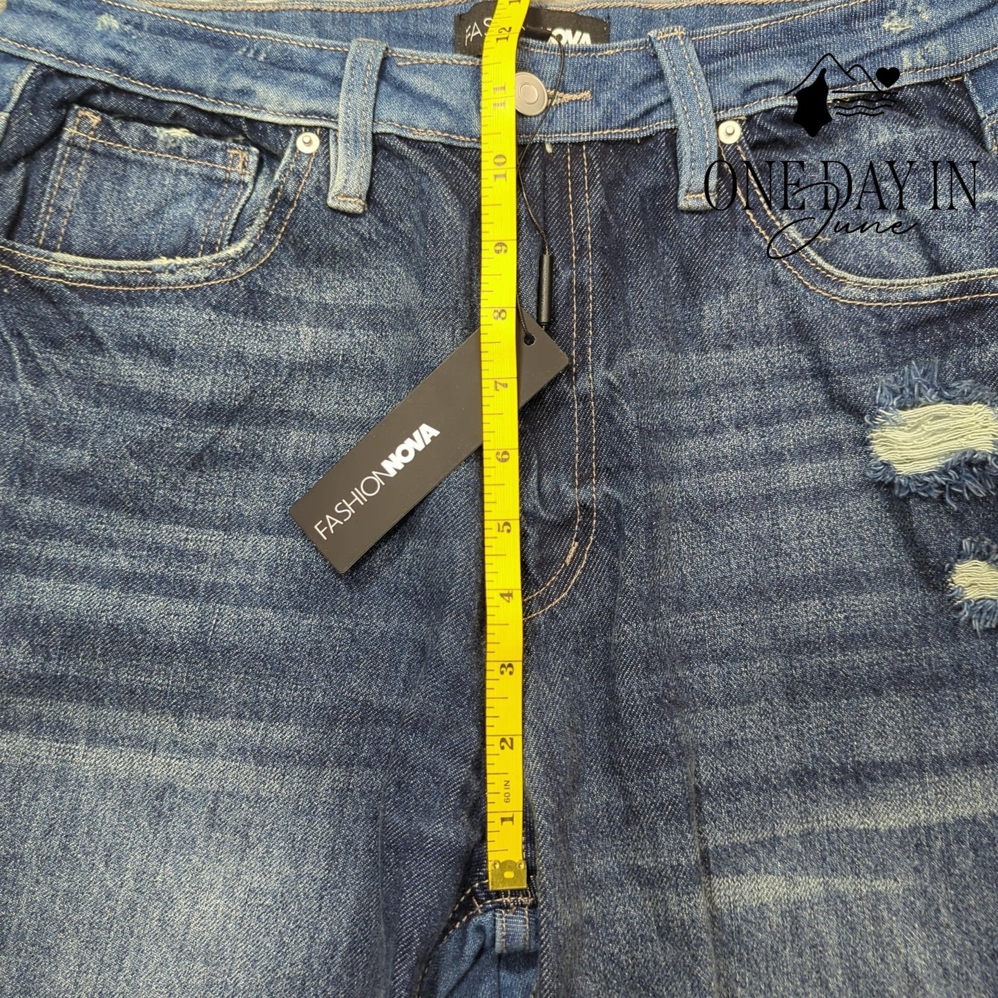 Fashion Nova Juniors I Said So Ripped Straight Leg Jeans Size 13