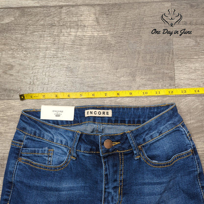 Encore Juniors Skinny Ankle Jeans Medium Wash Blue Stretch NWT Size 1