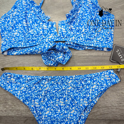 Zaful Tie Back Underwire Floral Bikini Swimsuit Size M