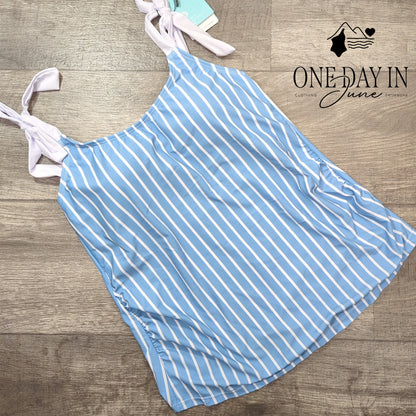 Kindred Bravely Shoulder Tie Maternity Tankini Top Size M