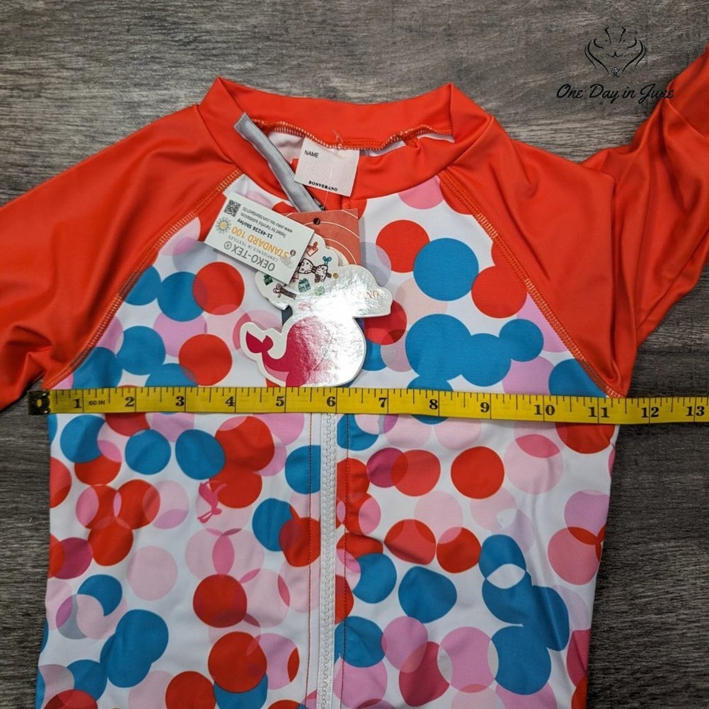 Adaverano UPF 50+ Sun Protection One Piece Swimwear with Sun Cap Size 2T