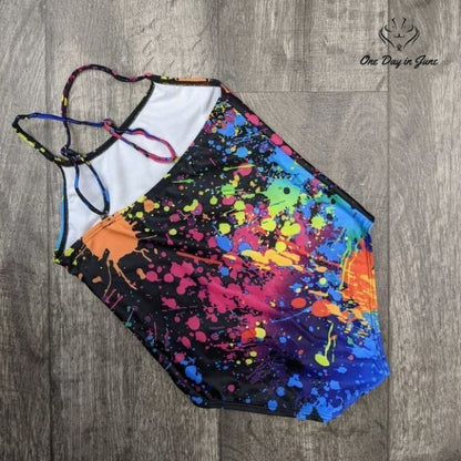 Amzbrly Girls Tie Dye One Piece Size XL