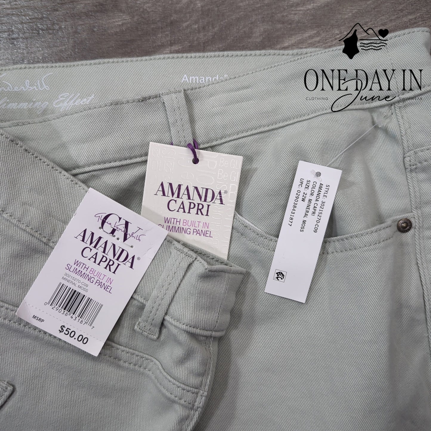 Gloria Vanderbilt Amanda plus Size Capri Jeans Size 22W