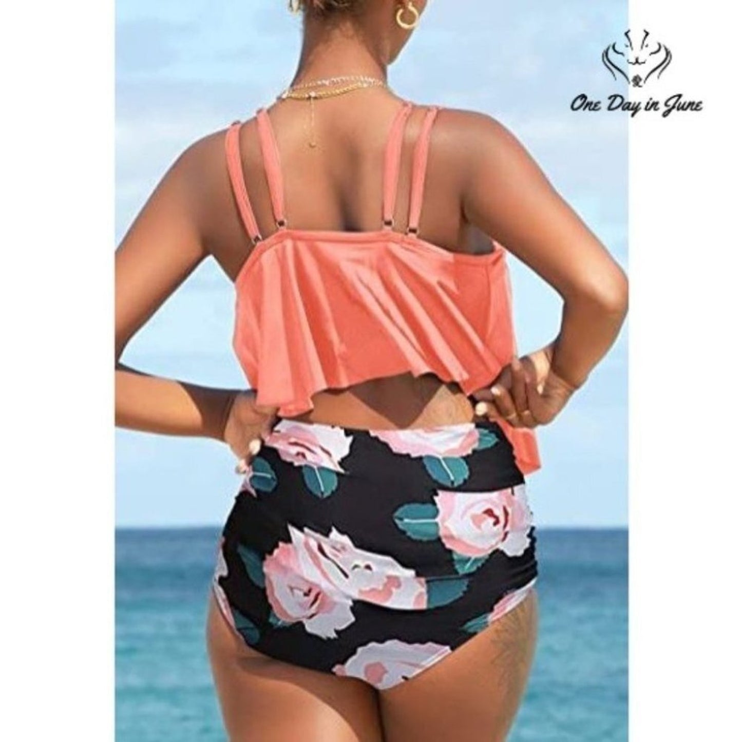 I2Crazy Flounce High Waist Bikini Swimsuit Size S