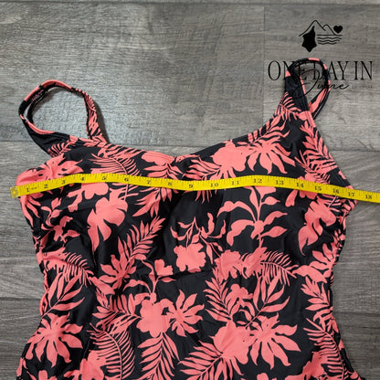 Eomenie Skirted Swimdress One Piece Swimsuit Size XL