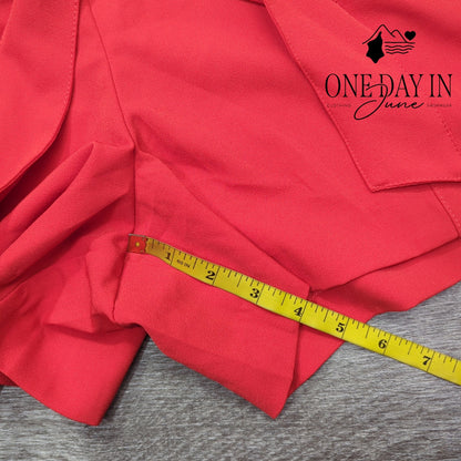 New York & Company 7th Avenue Shorts Red 4" Stretch Tie Waist NWT Size XL